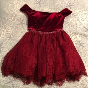 Red two piece homecoming dress size 6